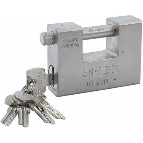 Cadenas Exterieur Ultra Robuste 1kg avec 5 Clés (Lot de 1) - Gros Cadenas Monobloc en Acier Solide Trempé - Manille de 12mm d’Épaisseur - Protège Garages, Containers, Barrières et Entrepôts (1/5)