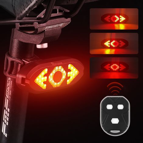 Clignotant de vélo rechargeable et étanche avec télécommande.-AquaForge