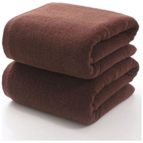 BUNTHAUS Lot de 2 serviettes en pur coton couleur café, douces et absorbantes, linge de bain – 35 × 70 cm