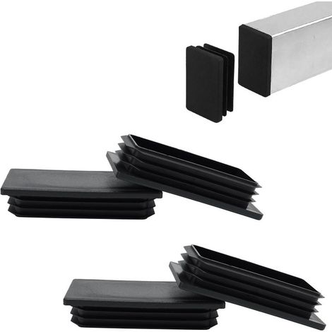 Ensemble de quatre embouts rectangulaires Irovami en plastique, bouchon carré PE 50 x 100 mm (1/5)