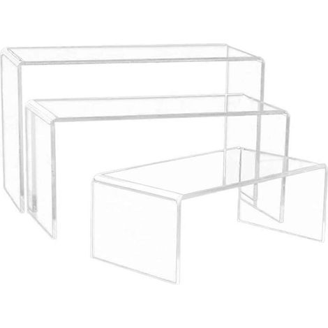 3 étagères de rangement pour chaussures, présentoir à bijoux, étagère d'exposition pour jouets, étagères d'exposition en acrylique transparent (1/5)
