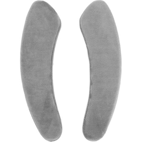 Lot de 2 coussins de siège WC en flanelle coton, lavables, réutilisables, 37 cm, gris, doux et confortables (1/5)