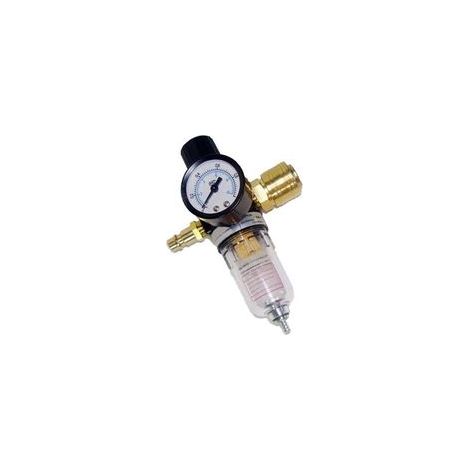 Réducteur de pression, unité de maintenance d'air comprimé 1/4" avec séparateur d'eau et raccords rapides allemands pour compresseur, filtre et outils pneumatiques (1/4)