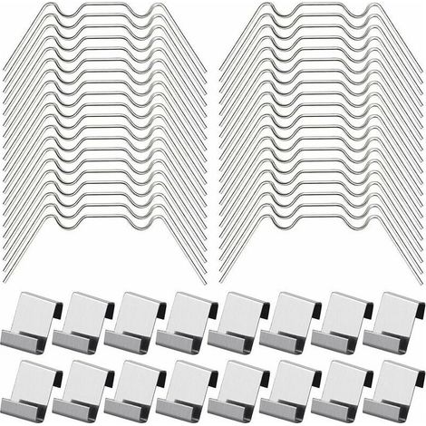 100Pcs Clips de Vitrage pour Serre Inclure 50Type W Serre Pinces en Acier Inoxydable et 50 Clips de Type Z pour Vitre de Serre,de (1/5)