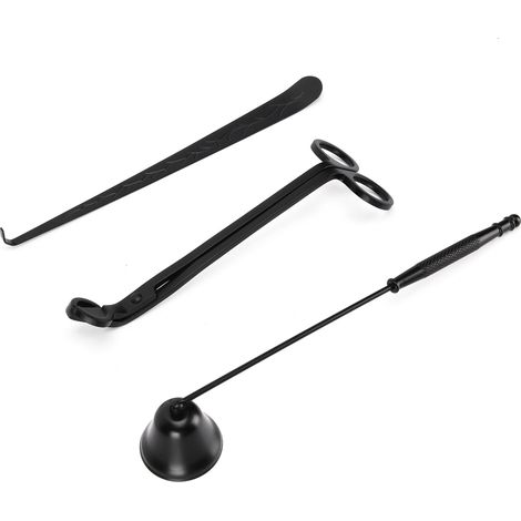 Kit coupe-mèche, coupe-bougie, bec verseur et mèche de bougie – lot de 3 accessoires pour bougies, noir, coffret cadeau pour amateur de bougies (1/5)