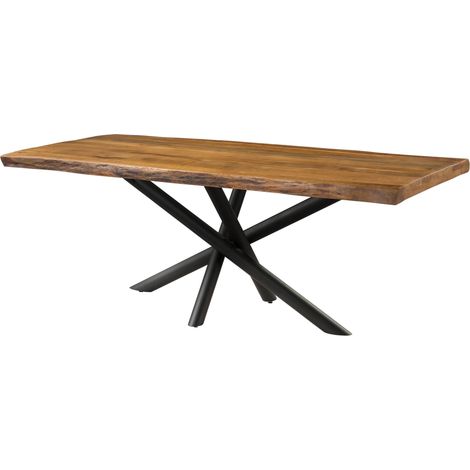 Tavolo da pranzo in legno di mango 220x100x76 laccato naturale / gambe mikado antracite matt FREEFORM 5