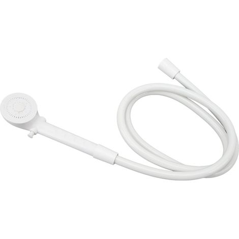 Lot de douchette à main blanche, flexible 1,5 m, pommeau 3 jets pour camping-car, fourgon, caravane, bateau (1/5)