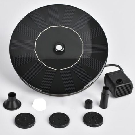 Fontaine solaire pour bassin de jardin, pompe à eau avec panneau solaire de 1,4 W, 6 effets, pompe à eau solaire pour bassin de jardin, piscines, réservoir à poissons, bain d'oiseaux (1/4)