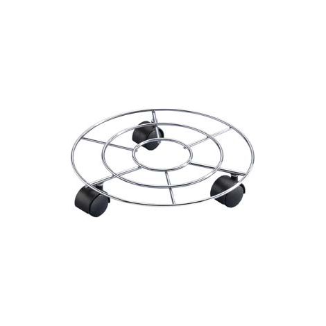 PORTAVASO CON RUOTE TONDO IN FILO ACCIAIO CM.30- - cm 30 - ø filo mm 6 - portata kg 50 - 5 pezzi VETTE