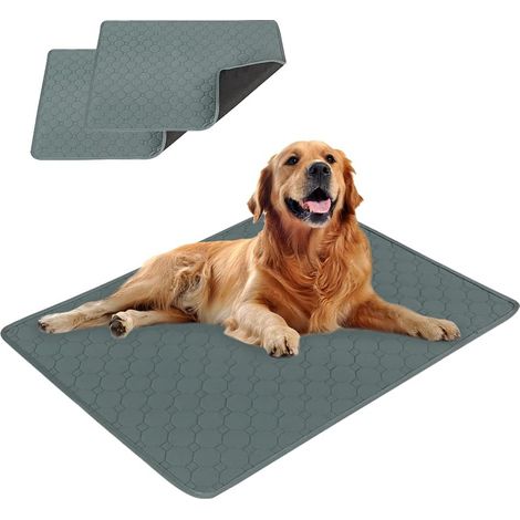 Tapis Educateur Chien Ultra Absorbant,Réutilisables Alèse Tapis Chien Pipi,Tapis Educateur pour Chien et Chiot Convient Aux Chiens/Chats/Cochon d'Inde(2 PCS 70x50 cm) M-Gris (1/5)