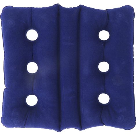 Coussin gonflable pliable anti-escarres pour fauteuil roulant, respirant avec 6 trous d'aération, adapté aux chaises de bureau. (1/5)