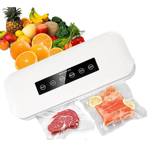 Machine à Sceller Les Aliments Rapide et Compacte, Machine à Sceller sous Vide 6 en 1 Entièrement Automatique pour Mode Sec/Humide, 10 Sacs sous Vide