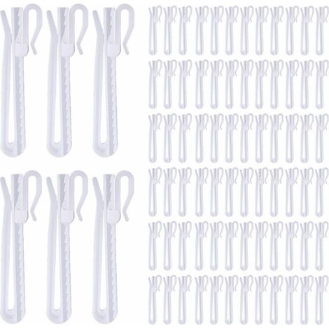 8,5 cm verstellbare Gardinenhaken, verstellbare Haken aus koreanischem Faltstoff, Gardinenzubehör, Kunststoffhaken (30 Stück) (1/5)