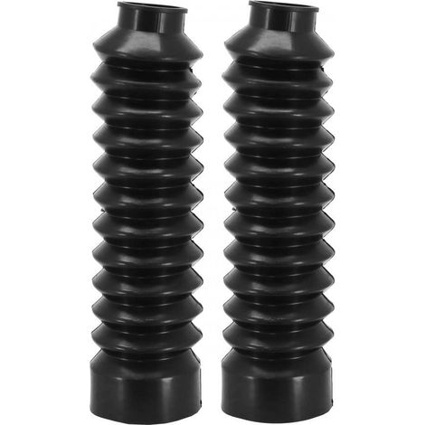 Paire de soufflet de fourche noir Ø27x45x185mm pour moto (1/5)