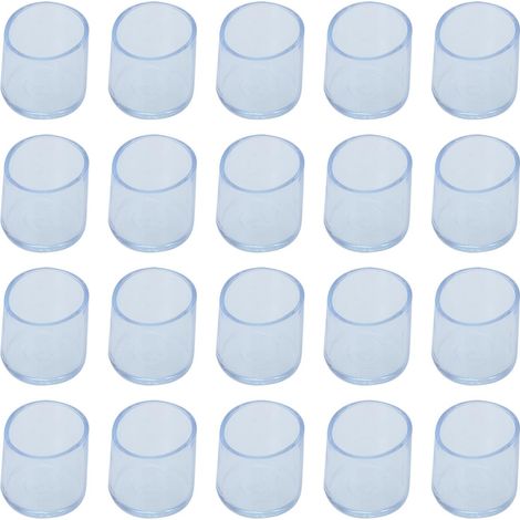 Protections Rondes 25 MM en PVC Transparent Lot de 32 Patins pour Pieds de Chaise et Canapé, Embouts Antidérapants Résistants à L’Usure, Usage Intérieur Maison et Bureau (1/5)