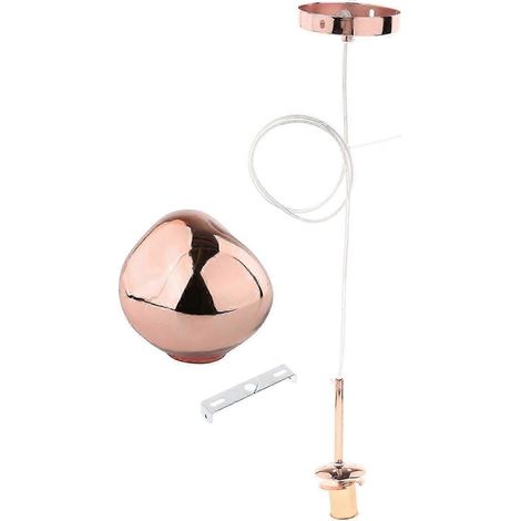 Handgeblasene Pendelleuchte E27, Lampenschirm aus geschmolzenem Glas, 15 cm, Gold-15CM Rose Gold (1/5)