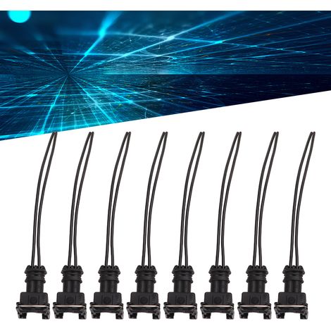 Kit de 8 connecteurs d'injecteurs de carburant avec pinces de serrage, compatible avec tous les modèles RC, pour la coupe et l'épissage des câbles Bosch EV1. (1/5)