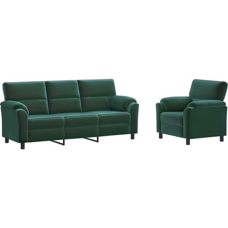 Sofa-Set 2 pcs Dunkelgrün Samt vidaXL (1/5)