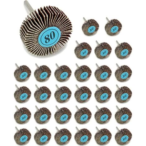 30 pièces roues à Lamelles, 32 x 10 x 3 mm, grain 80 pour outils rotatifs (1/5)