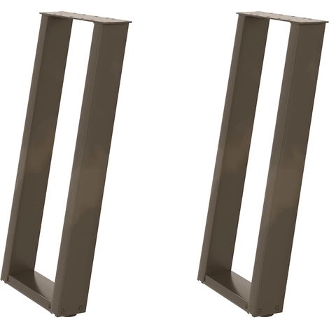 Pied de meuble,Pieds de table console en U, 2 pièces, acier naturel, 38 x (72-73) cm CFW86303 (1/5)