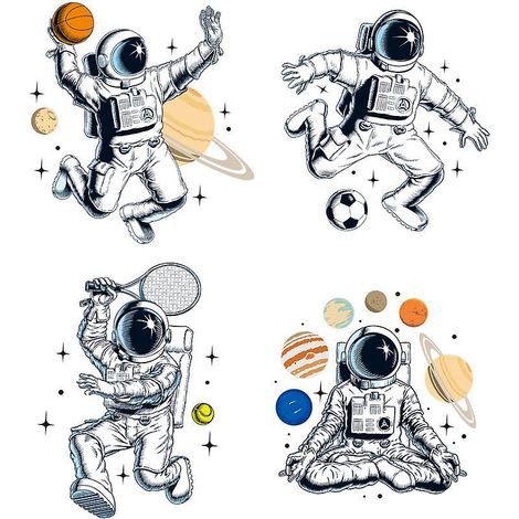 un Bb Astronaute Impermable Stickers Muraux Espace Planete Autocollant Mural Fuse Astronaute Toiles Dcoration Murale Chambre Enfants Bb Ppinire Sa (1/5)