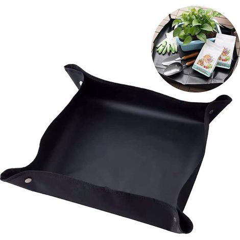 Tapis de plantation carré imperméable en tissu Oxford, tapis de jardinage pliable pour le rempotage et le repiquage, idéal pour balcon et jardin. (1/5)