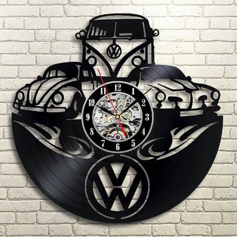 Volkswagen Passat rond creux vinyle record horloge murale créative