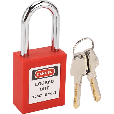 38-mm-Sicherheitsvorhängeschloss, robustes Gehäuse aus Edelstahl, Lockout-Tagout-Schloss mit 2 Schlüsseln für Industrie und Lager (1/5)