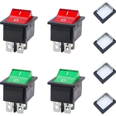 4Pcs Rocker Switch,4 Pin On Off Switch Waterproof Switch Rocker Switch 240v on off switch for Electrical Products (1/5)