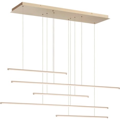 Lampada a sospensione Led in metallo verniciato Oro - GENIUS 5 Luci 125 cm (1/2)