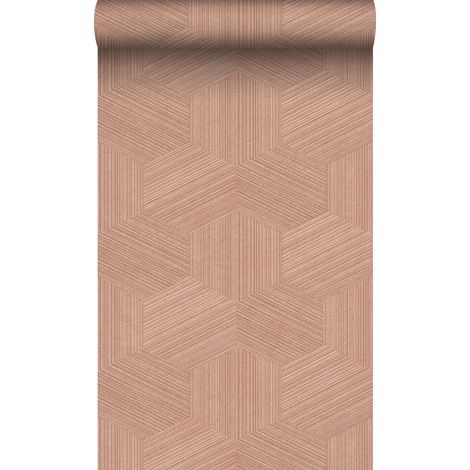 papier peint graphique 3D rose terracotta  - Origin Wallcoverings (1/5)