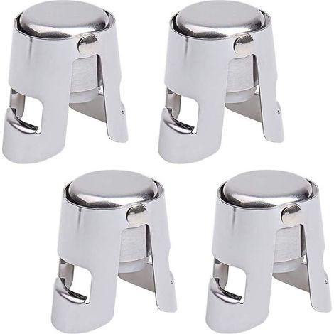 Bouchon Pour Bouteille De Champagne - Acier Inoxydable Et Silicone Alimentaire - Convient Aux Bouteilles De 15 À 20 Mm - 1 Pièce (1/5)