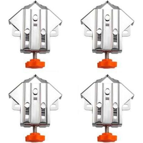 [JAMAIS UTILISÉ] Pince à 90 degrés en Acier Inoxydable de 4pcs, Pinces d'angle épissées avec mâchoire Swing réglable, Pour le travail du bois, l'ingénierie, les cadres photo (1/4)