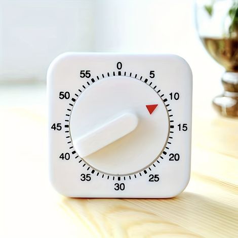 Minuteur de cuisine mécanique avec tic-tac sonore et indicateur visuel—Minuteur ABS 60 minutes pour plaques de cuisson et microondes (1/5)