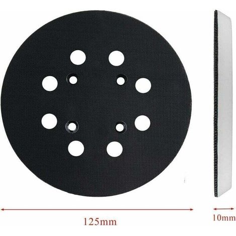 Plateau ponçage 125mm velcro 8 trous - Compatible Bosch PEX 300/400 AE - Blanc - Adhérence optimale (1/5)