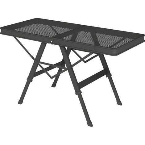 Table de camping pliante réglable en hauteur avec grille métallique, table de jardin pliante en aluminium, table multifonctionnelle légère, table d'appoint pour jardin, balcon, camping, 90 x 40,5 cm,