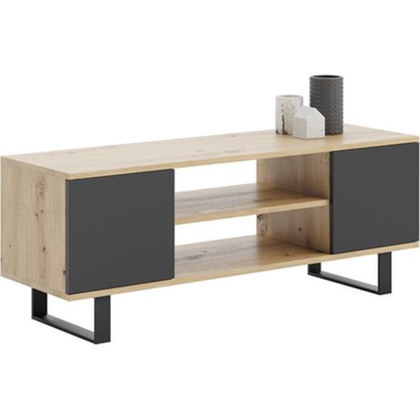 Mobile porta TV Focus 155 cm in rovere artisan e metallo (1/5)