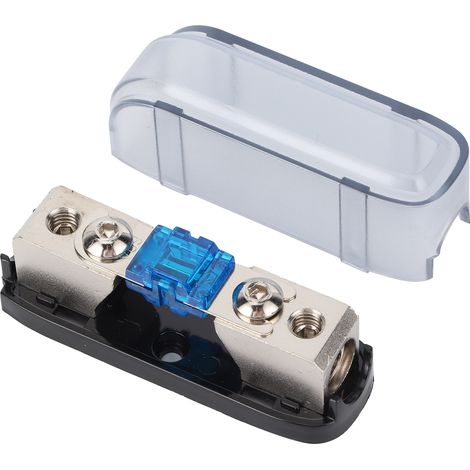 Porte-fusible audio stéréo 1 voie avec boîtier AGU et bloc de distribution pour voiture bateau camping-car bleu 60A (1/5)