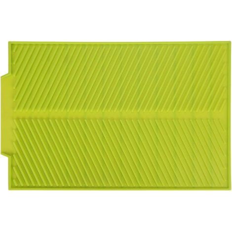 Tapis de vidange Planche à égoutter universelle Plats de séchage Tapis de séchage enroulable antidérapant Plateau en silicone résistant à la chaleur et antidérapant (vert) (1/5)