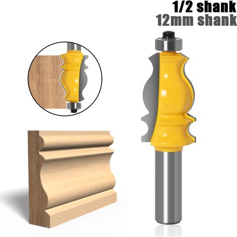 Fraise à défoncer avec tige de 12 mm pour moulures architecturales et travaux manuels