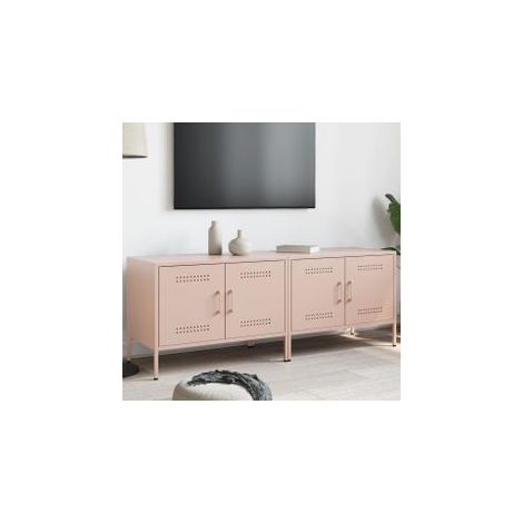 Meubles TV 2 pcs rose 68x39x50,5 acier (1/5)