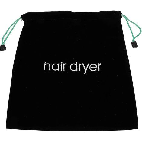 Glatte und sichere Aufbewahrungstasche für Haartrockner mit Kordelzug, ideal für den Heimgebrauch. – 32,50 x 30,50 x 0,50 cm – Schwarz (1/4)
