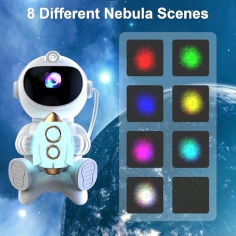 Projecteur Galaxie Astronaute, Veilleuse étoiles Orientable à 360° avec Télécommande et Haut-parleur pour Enfants et Adultes - Décoration de Plafond pour Fêtes à la Maison (1/4)