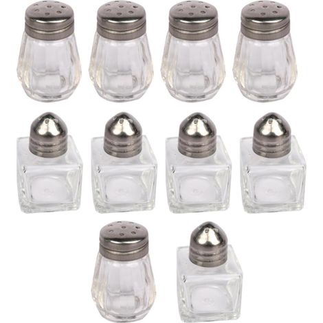 Ensemble de 10 boîtes à épices portables en verre et fer pour la cuisine et le barbecue, rangement pratique des épices, cadeau idéal pour une pendaison de crémaillère (1/5)