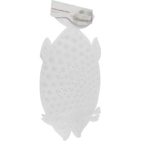 Cleafe - Tappeto Tappetino Pvc Pesce Bianco Antiscivolo Vasca Bagno Doccia 74x36 Cm 59614 - (1/2)