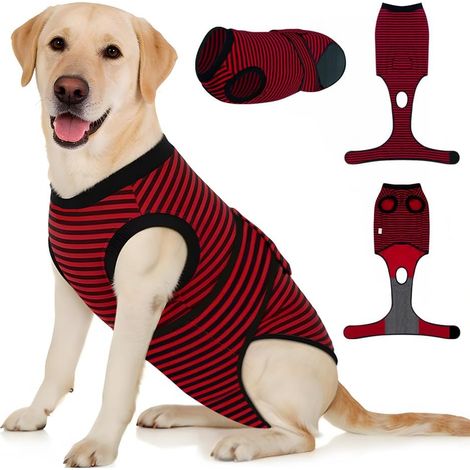 Body Chien Post Operatoire Femelle Male, Chemises Castration Combinaison Anti-Léchage Respirante Après Stérilisation pour Chien, Combinaison de Récupération pour Chiens, L