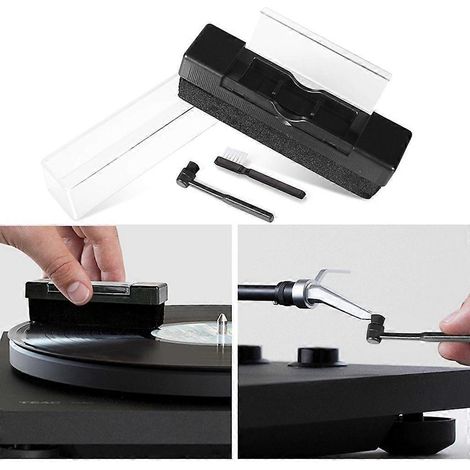 Brosse antistatique de nettoyage et dépoussiérage pour disques vinyles et platines phonographiques (1/4)