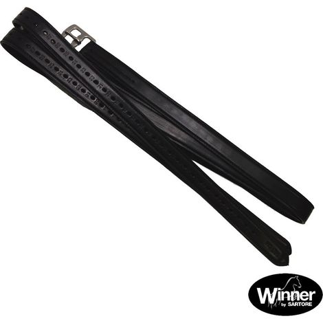 145 CM, MARRONE: Staffili inglesi in cuoio con anima in nylon e fibbie inox