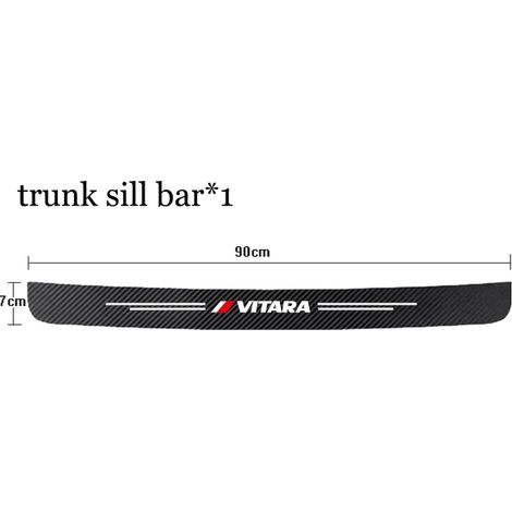 (1 pièce pour VITARA) Seuil de porte autocollant motif fibre de carbone avec logo Suzuki VITARA - accessoire auto (1/5)