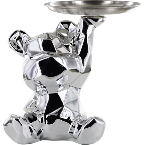 Vide-Poche Statue "Ourson" 18cm Argent (1/3)